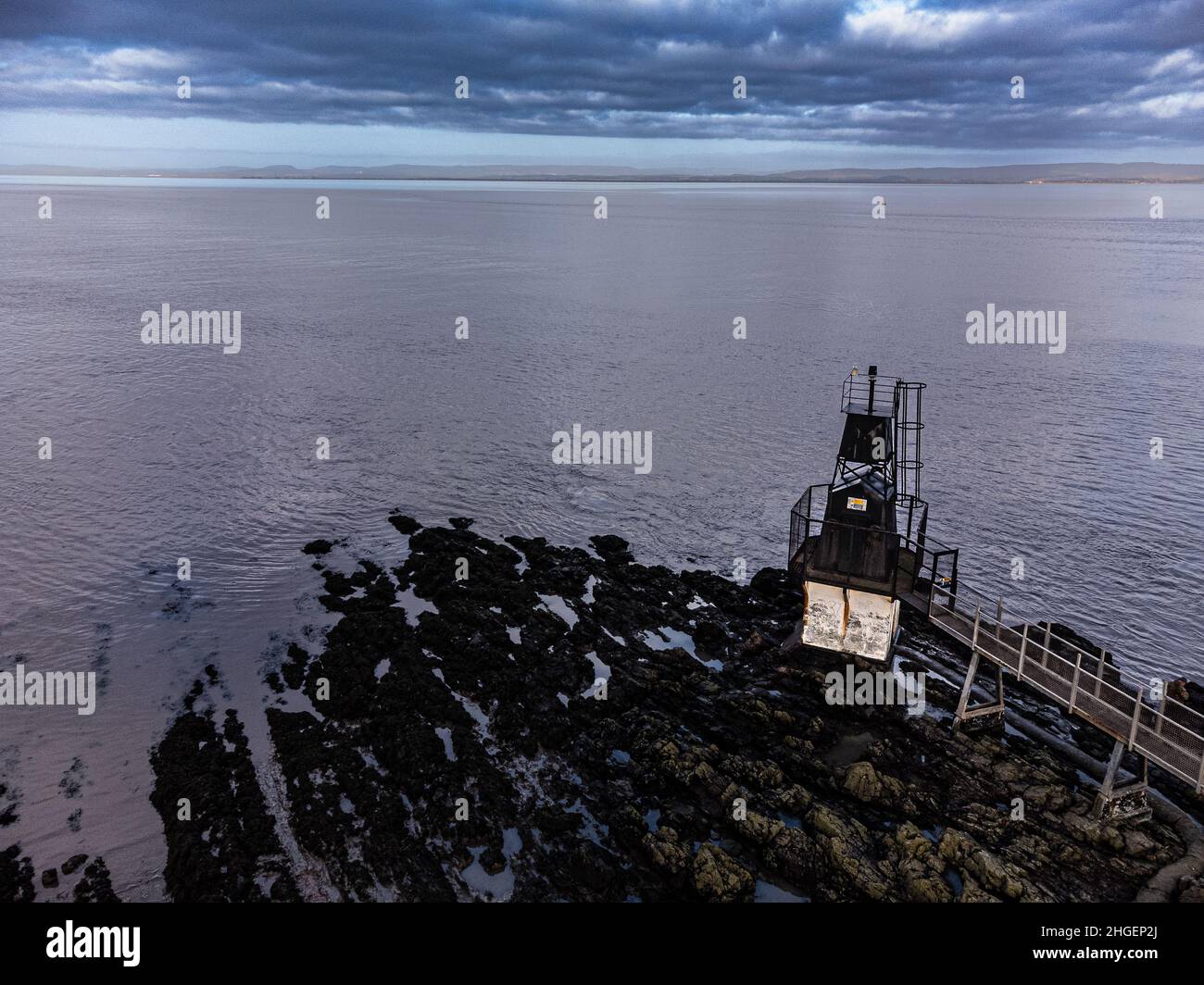 Portishead Point de batterie sur le canal de Bristol Banque D'Images