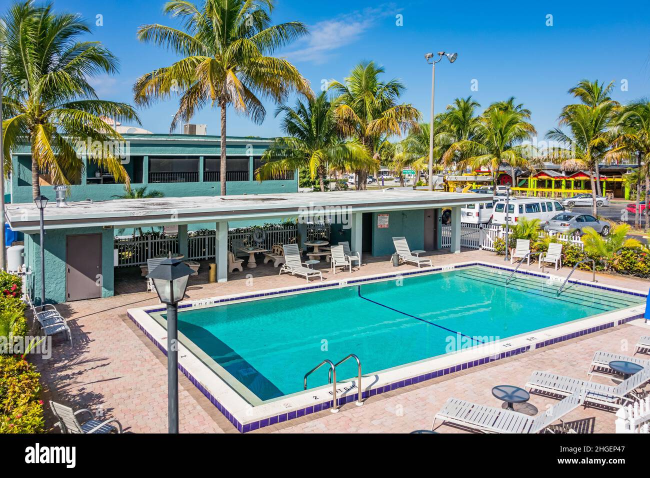 Piscine de l'hôtel à fort Myers, Floride, États-Unis Banque D'Images