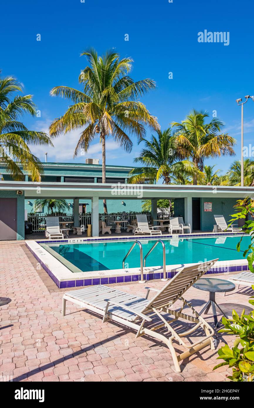 Piscine de l'hôtel à fort Myers, Floride, États-Unis Banque D'Images