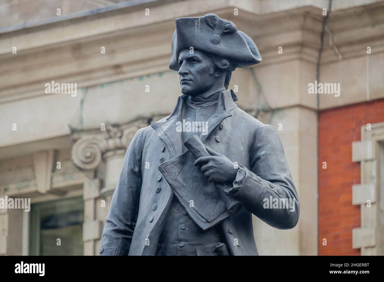 Statue du capitaine Jame Cook, The Mall, Londres, Royaume-Uni. Banque D'Images