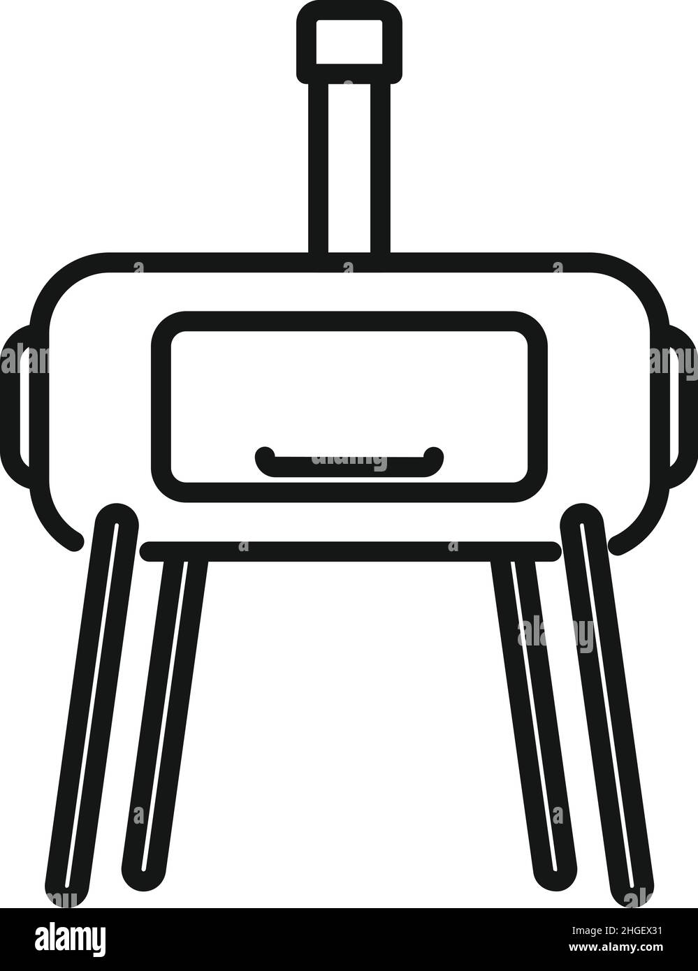 Vecteur de contour de l'icône Smokehouse du déjeuner.Barbecue.Corps de Tandoor Illustration de Vecteur