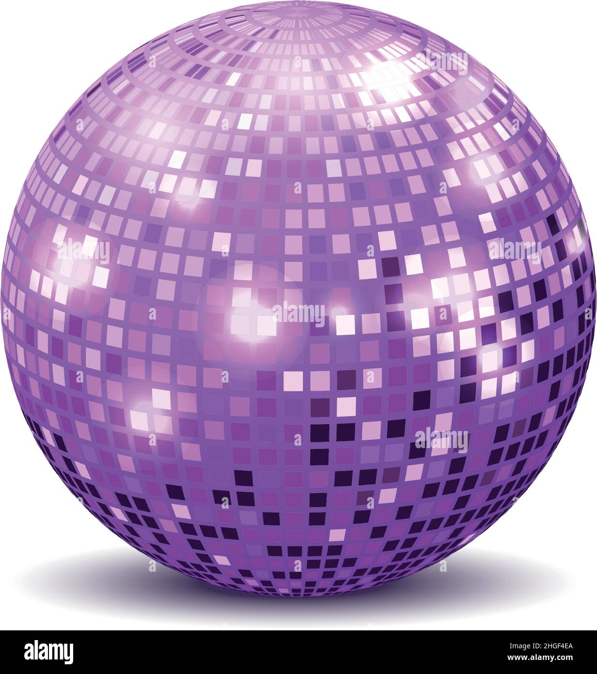 Ballon disco réaliste.Miroir rétro pour boîte de nuit Illustration de Vecteur