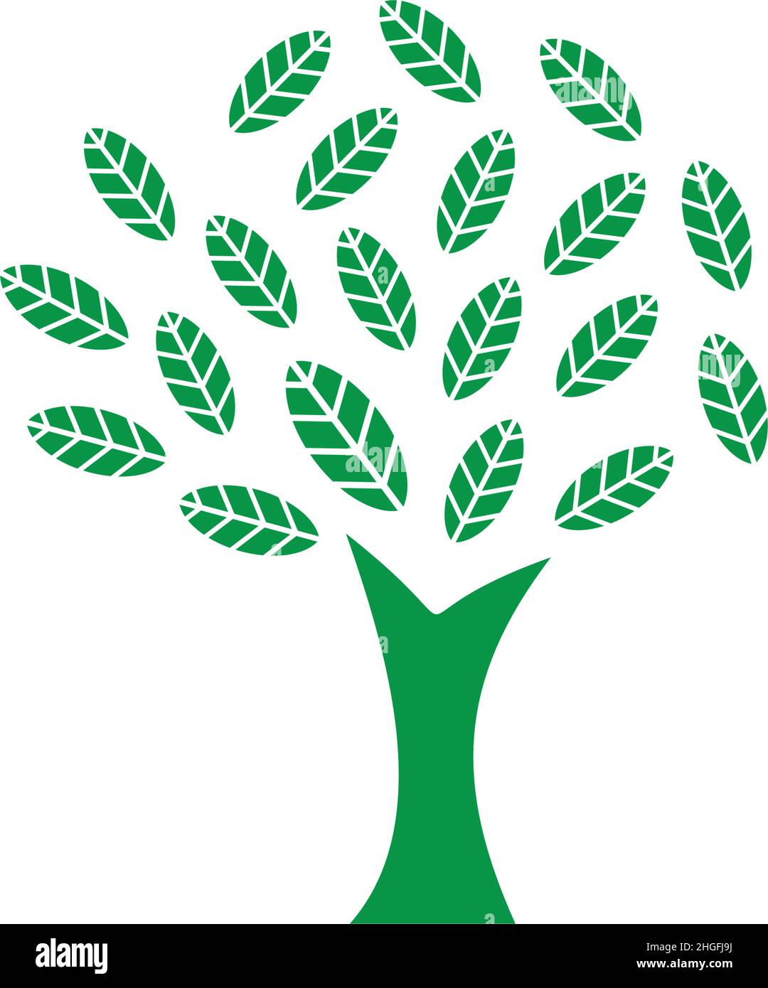 Modèle vectoriel d'inspiration avec logo d'icône d'arbre Illustration de Vecteur