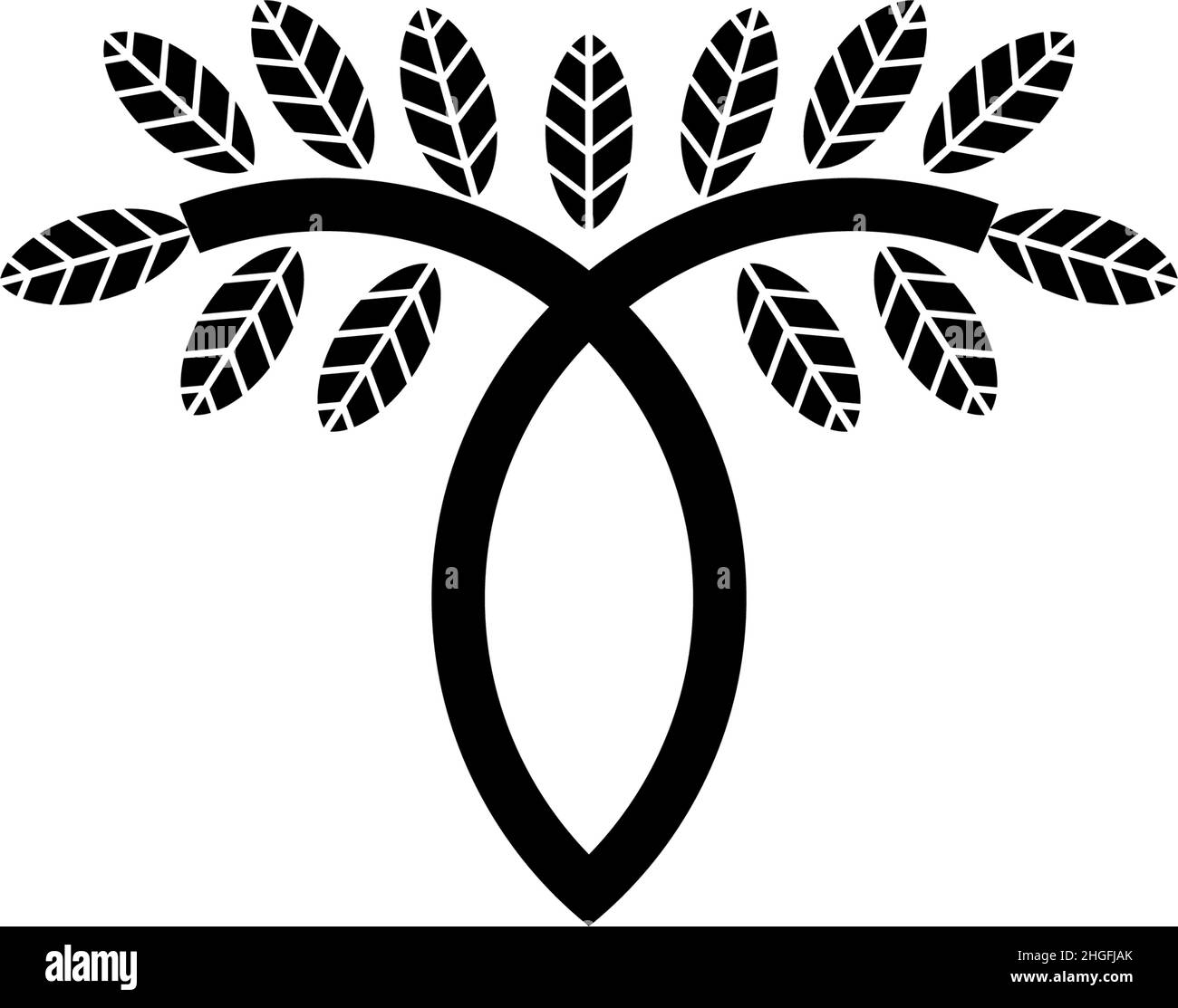 Modèle vectoriel d'inspiration avec logo d'icône d'arbre Illustration de Vecteur