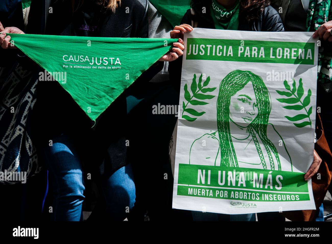 Bogota, Colombie.20th janvier 2022.Les femmes manifestent en faveur de la décriminalisation des avortements à l'extérieur de la Cour constitutionnelle colombienne de Bogota, Colombie le 20 janvier 2022 crédit: Long Visual Press/Alay Live News Banque D'Images