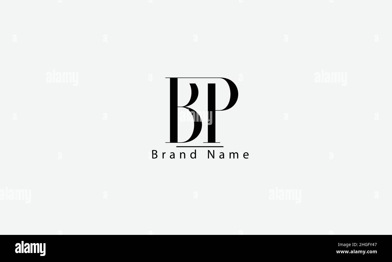 BP PB B P modèle de monogramme de logo vectoriel abstrait Illustration de Vecteur