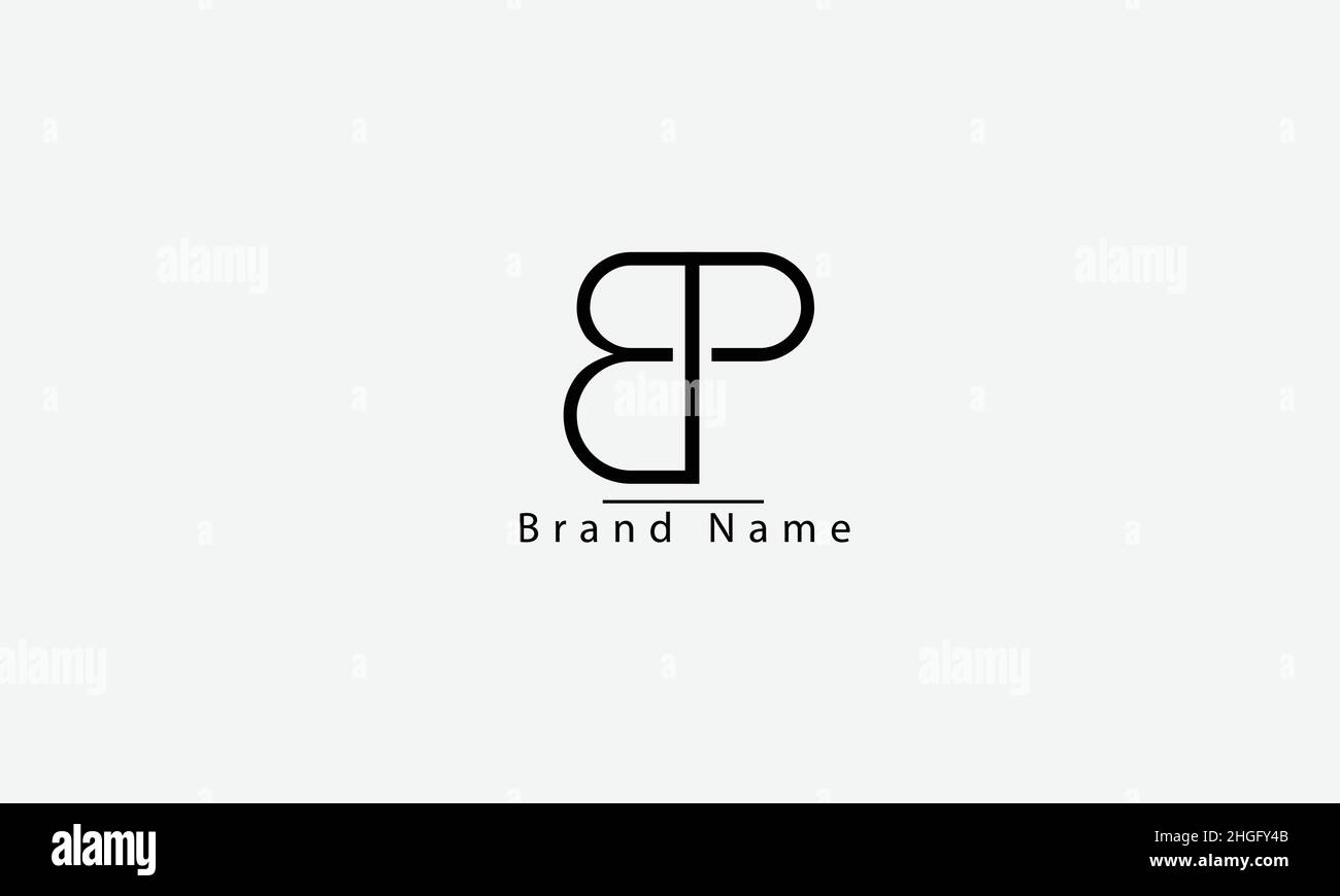 BP PB B P modèle de monogramme de logo vectoriel abstrait Illustration de Vecteur