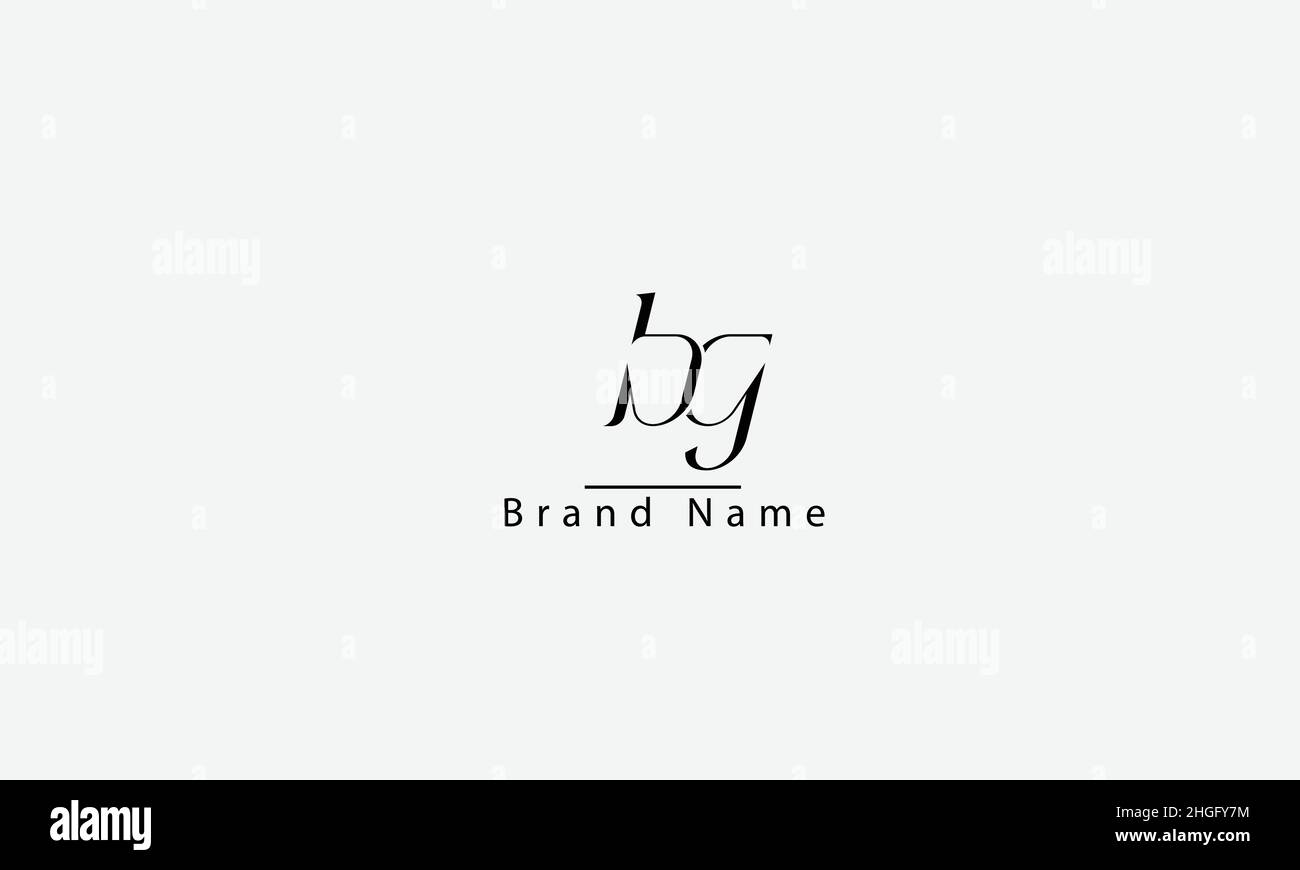 Modèle de monogramme de logo vectoriel abstrait BG GB B G. Illustration de Vecteur