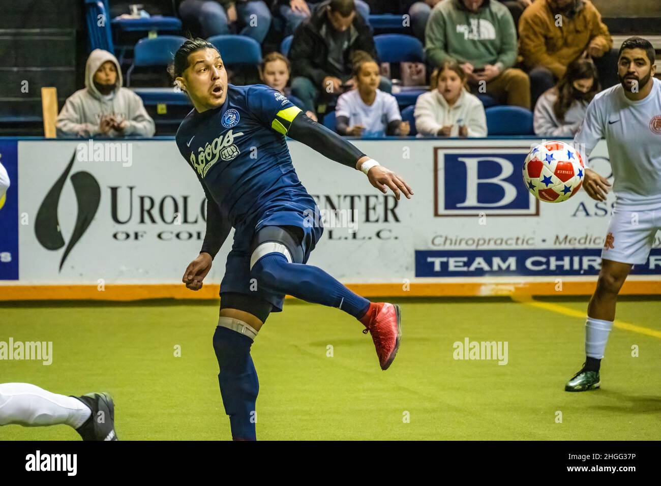 Match de la National Indoor Soccer League entre le Columbus Rapids FC et le Rome gladiateurs FC au Columbus Civic Center à Columbus, Géorgie.(ÉTATS-UNIS) Banque D'Images