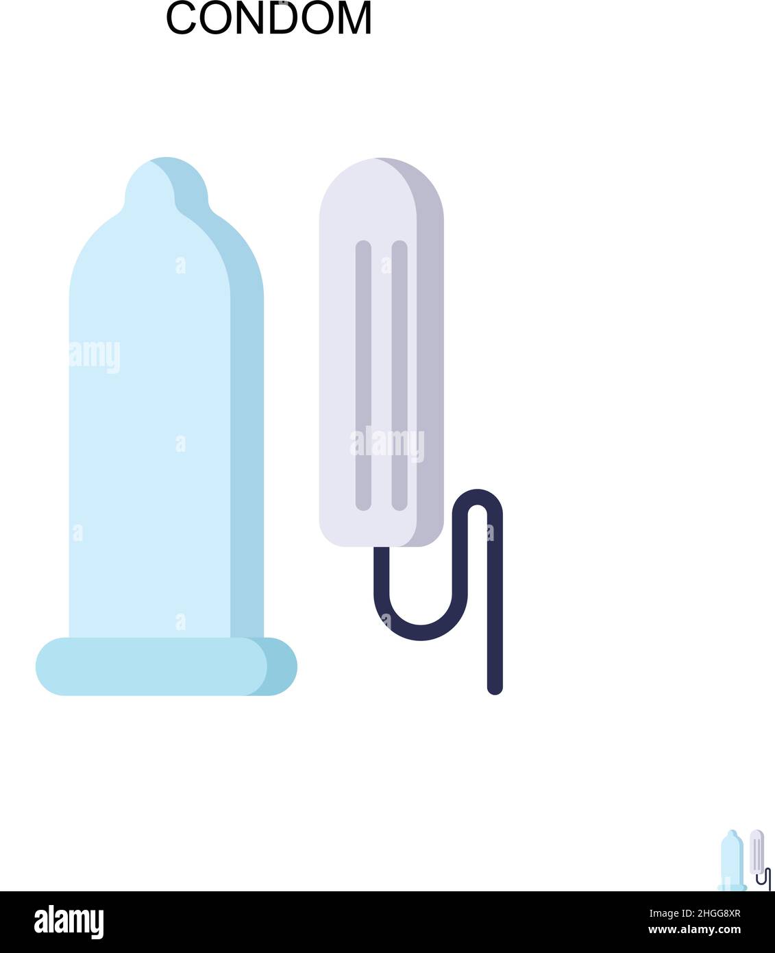 Condom simple vector icon.Perfect color pictogramme moderne sur un trait modifiable.Icônes de préservatif pour votre projet d'entreprise Illustration de Vecteur