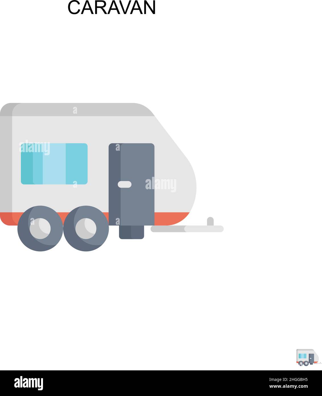 Caravan simple vector Icon.Perfect color pictogramme moderne sur un ...