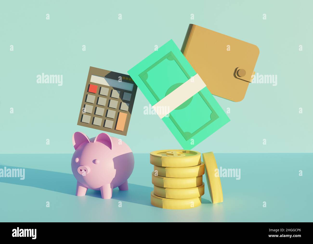 concept de gestion financière avec rendu 3d ou rendu de vue de résultat de style plat Banque D'Images concept de gestion financière avec rendu 3d ou rendu de vue de résultat de style plat Banque D'Images