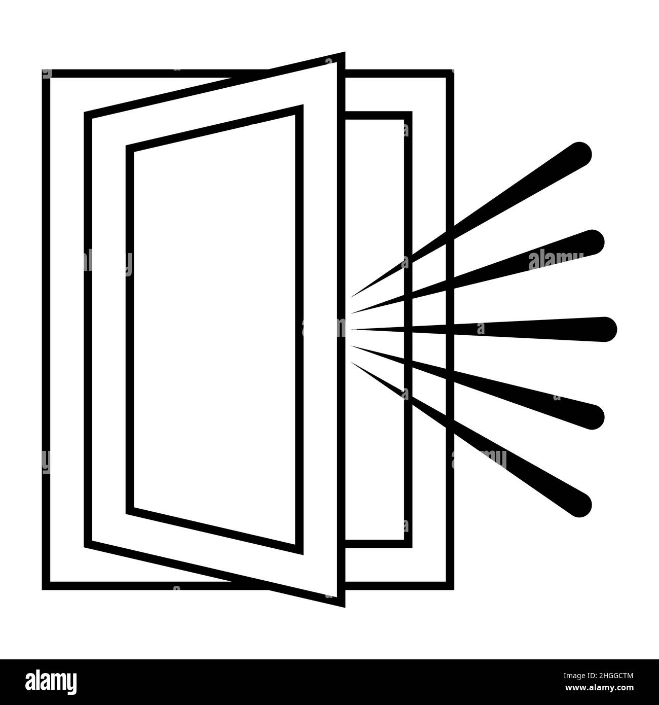 Icône de ventilation de la salle, icône de fenêtre ouverte icône de ventilation de la salle de tirage Illustration de Vecteur
