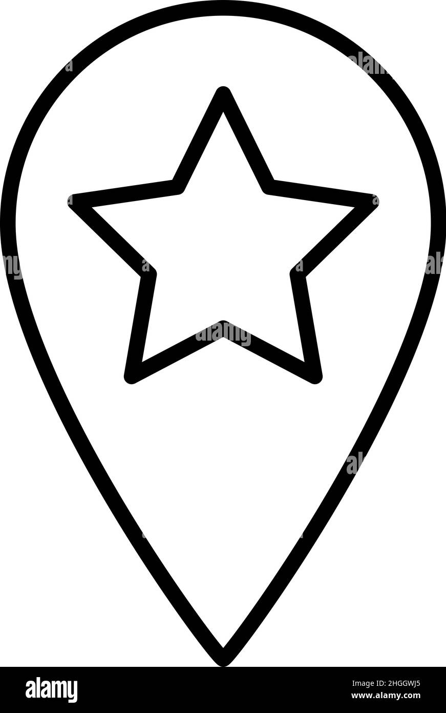 Vecteur d'icône Contour en étoile d'emplacement Illustration de Vecteur
