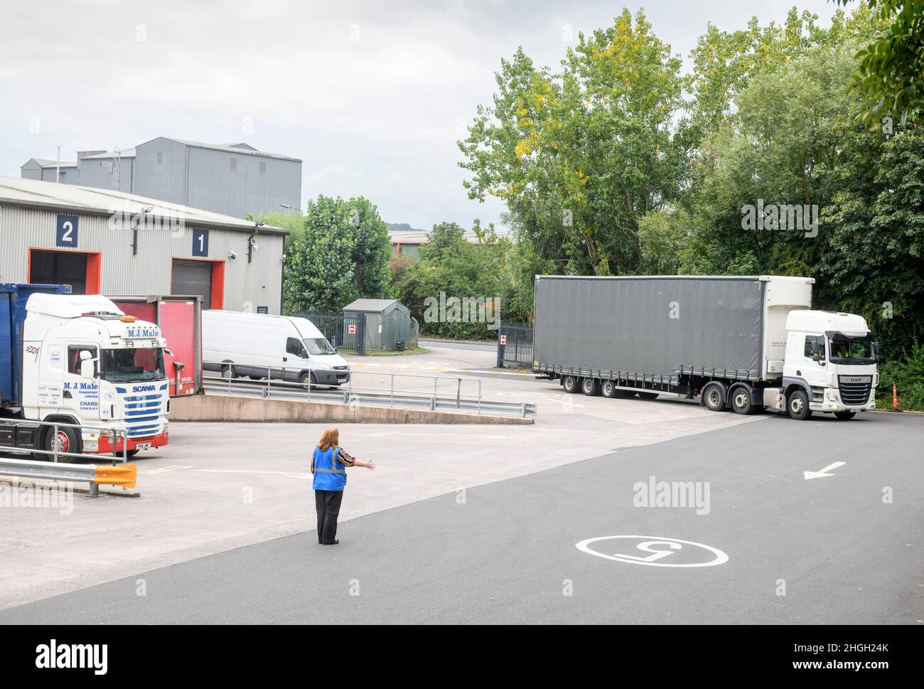 Un pilote et un instructeur HGV1 pendant une session de formation, Royaume-Uni. Banque D'Images