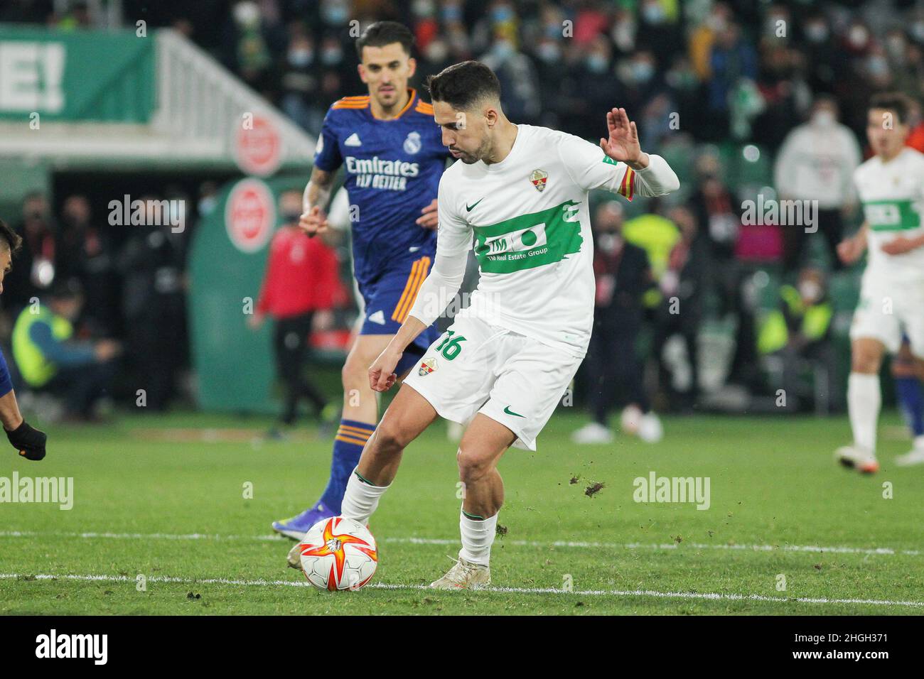 Elche, Alicante, Espagne.20th janvier 2022.Fidel Chaves de la Torre d'Elche lors de la coupe d'Espagne, Copa del Rey, tour de 16 match de football entre Elche CF et Real Madrid le 20 janvier 2022 au stade Martinez Valero d'Elche, Alicante, Espagne - photo: IrH/DPPI/LiveMedia crédit: Independent photo Agency/Alay Live News Banque D'Images