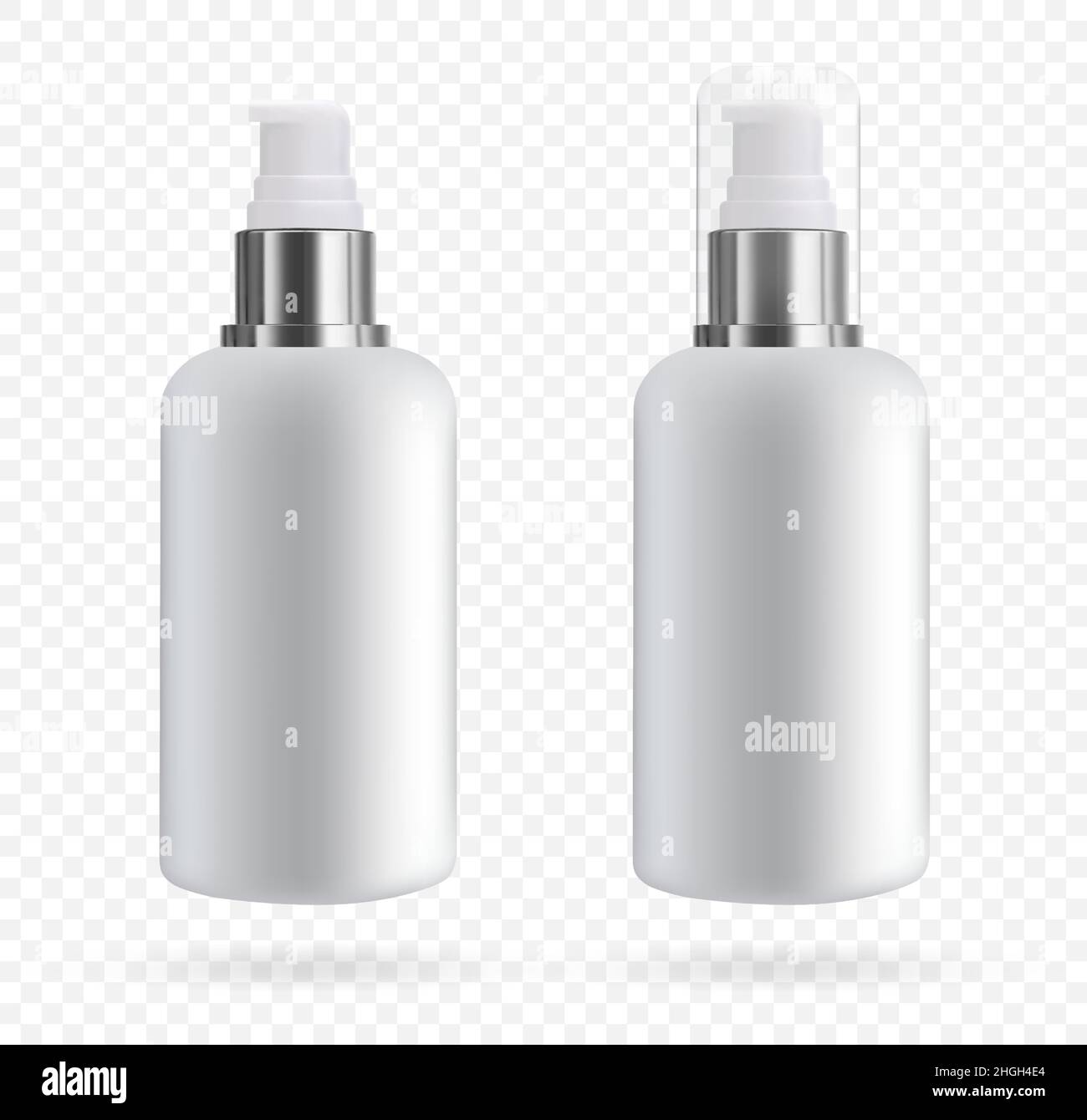 Flacon cosmétique avec distributeur de savon et de cosmétiques.Maquette d'emballage pour liquides.Illustration de Vector 3D Illustration de Vecteur