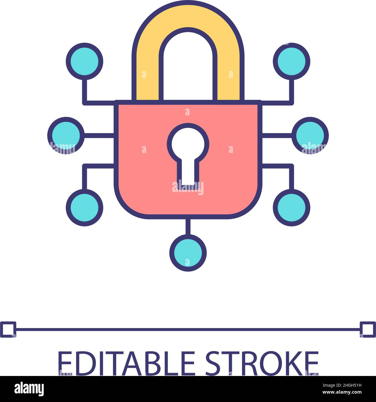 Icône de couleur RVB de protection réseau Illustration de Vecteur