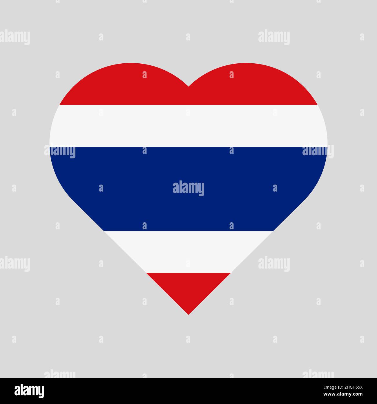 Le drapeau de la Thaïlande en forme de coeur Illustration de Vecteur
