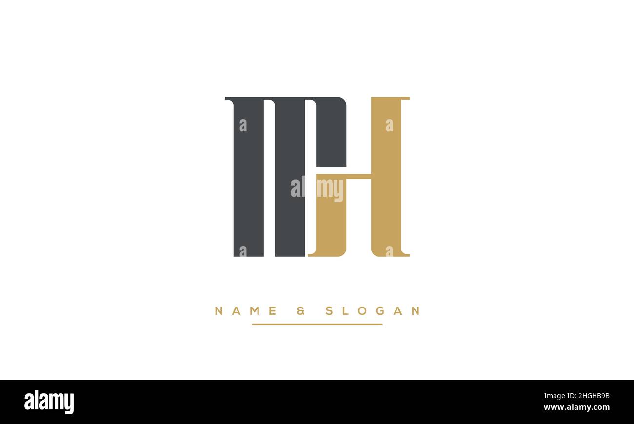 Lettre moderne abstraite MH, logo HM.Minimum MH, HM initial basé sur le vecteur d'icône Illustration de Vecteur