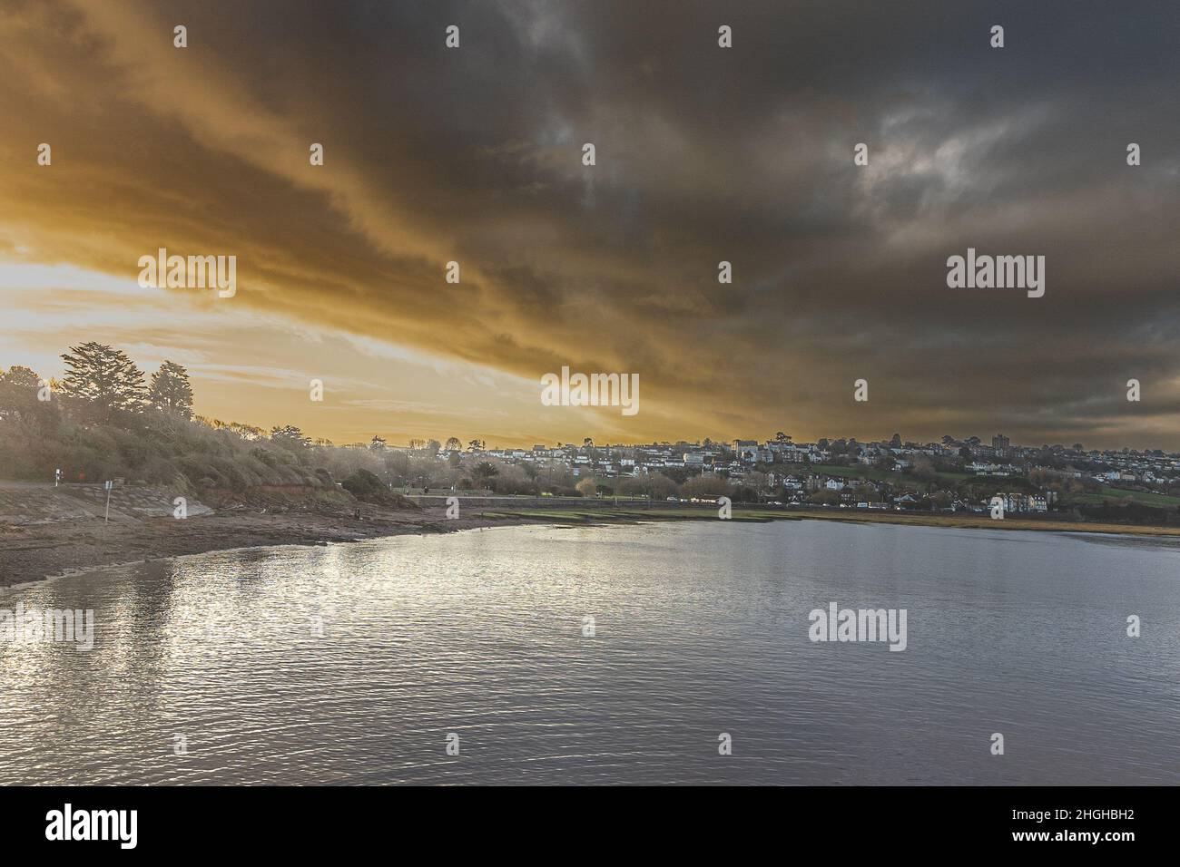 Ciel spectaculaire au-dessus de Portisead point Banque D'Images