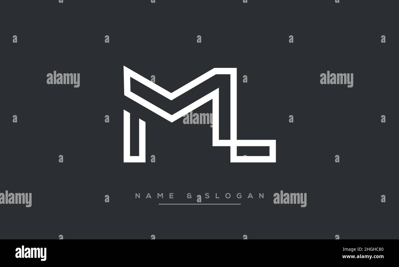 Lettre ML abstraite moderne, logo LM.Vecteur d'icône minimal ML, LM initial Illustration de Vecteur