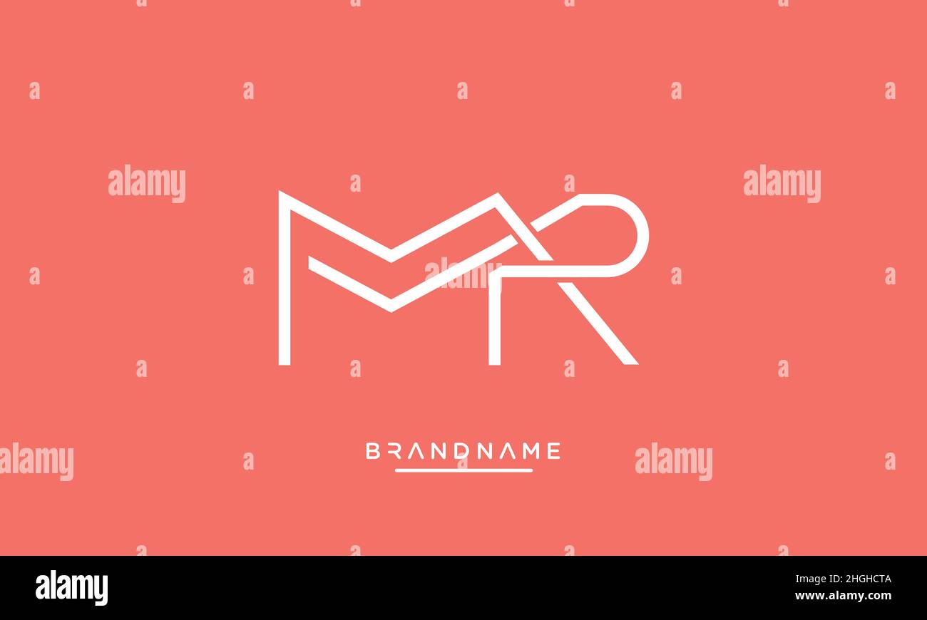 Lettre abstraite moderne MR, logo RM.MR minimal, vecteur d'icône RM initial Illustration de Vecteur
