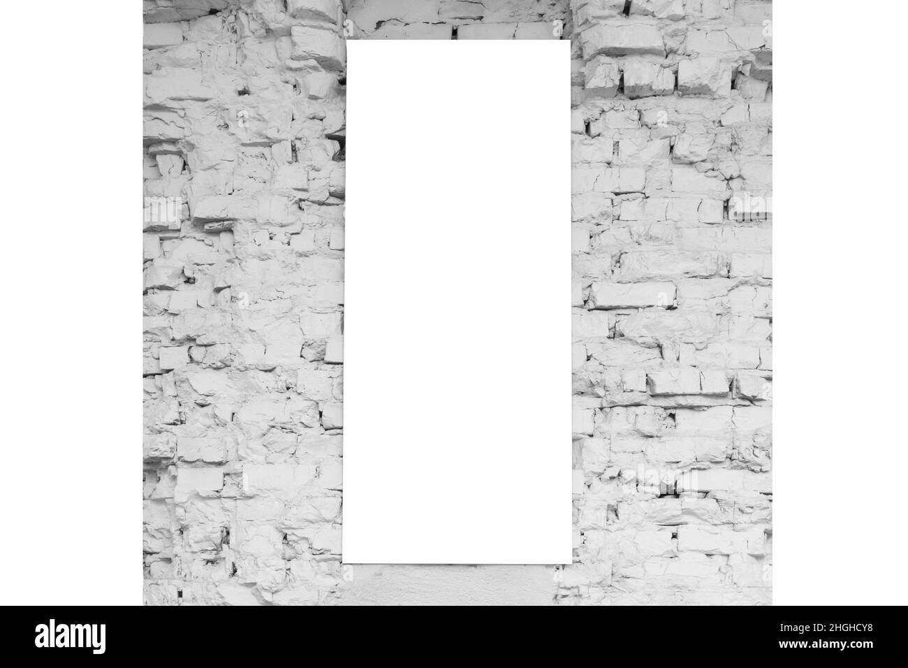 Brique blanche vide cadre abstrait conception blanc d'arrière-plan échantillon. Banque D'Images