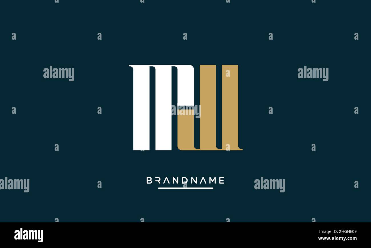 Lettre moderne abstraite MW, logo WM.Minimum MW, WM initial basé icône vecteur Illustration de Vecteur