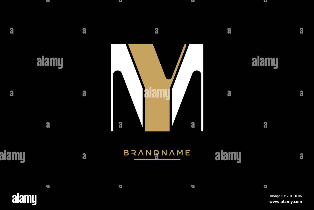 Lettre moderne abstraite MY, logo YM.Minimum MON, YM initial basé icône vecteur Illustration de Vecteur