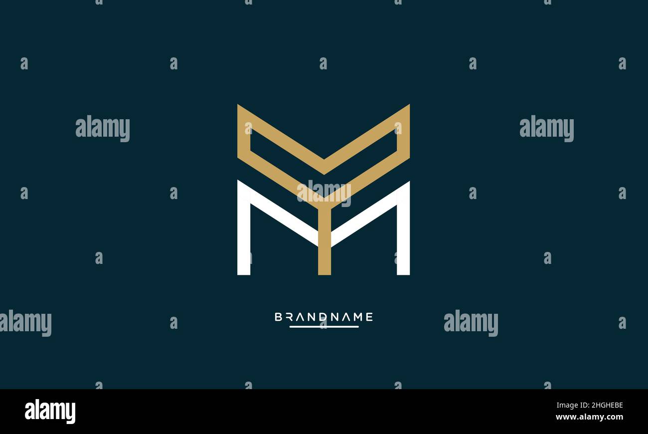 Lettre moderne abstraite MY, logo YM.Minimum MON, YM initial basé icône vecteur Illustration de Vecteur