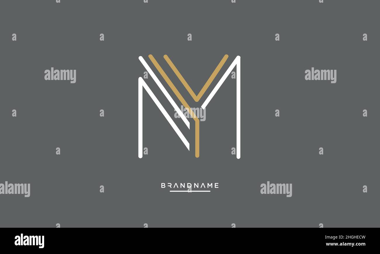 Lettre moderne abstraite MY, logo YM.Minimum MON, YM initial basé icône vecteur Illustration de Vecteur