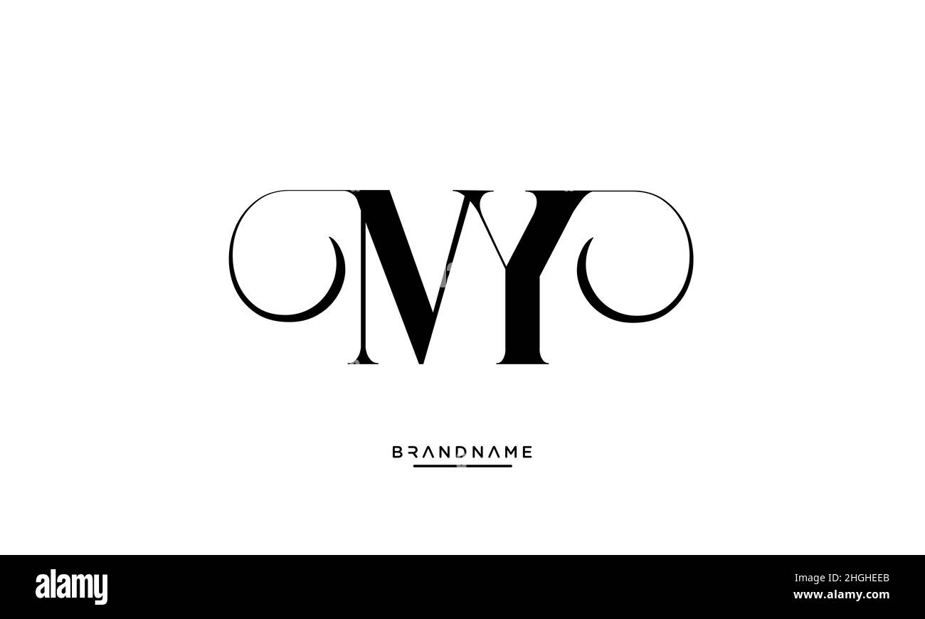 Lettre moderne abstraite MY, logo YM.Minimum MON, YM initial basé icône vecteur Illustration de Vecteur