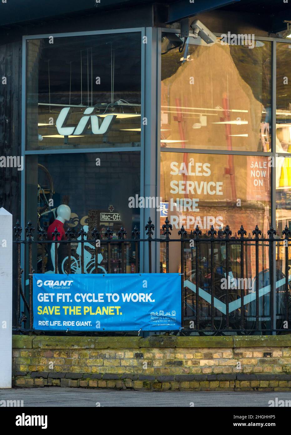 Réparations d'atelier de cycle à la gare de Lincoln 2022 Banque D'Images