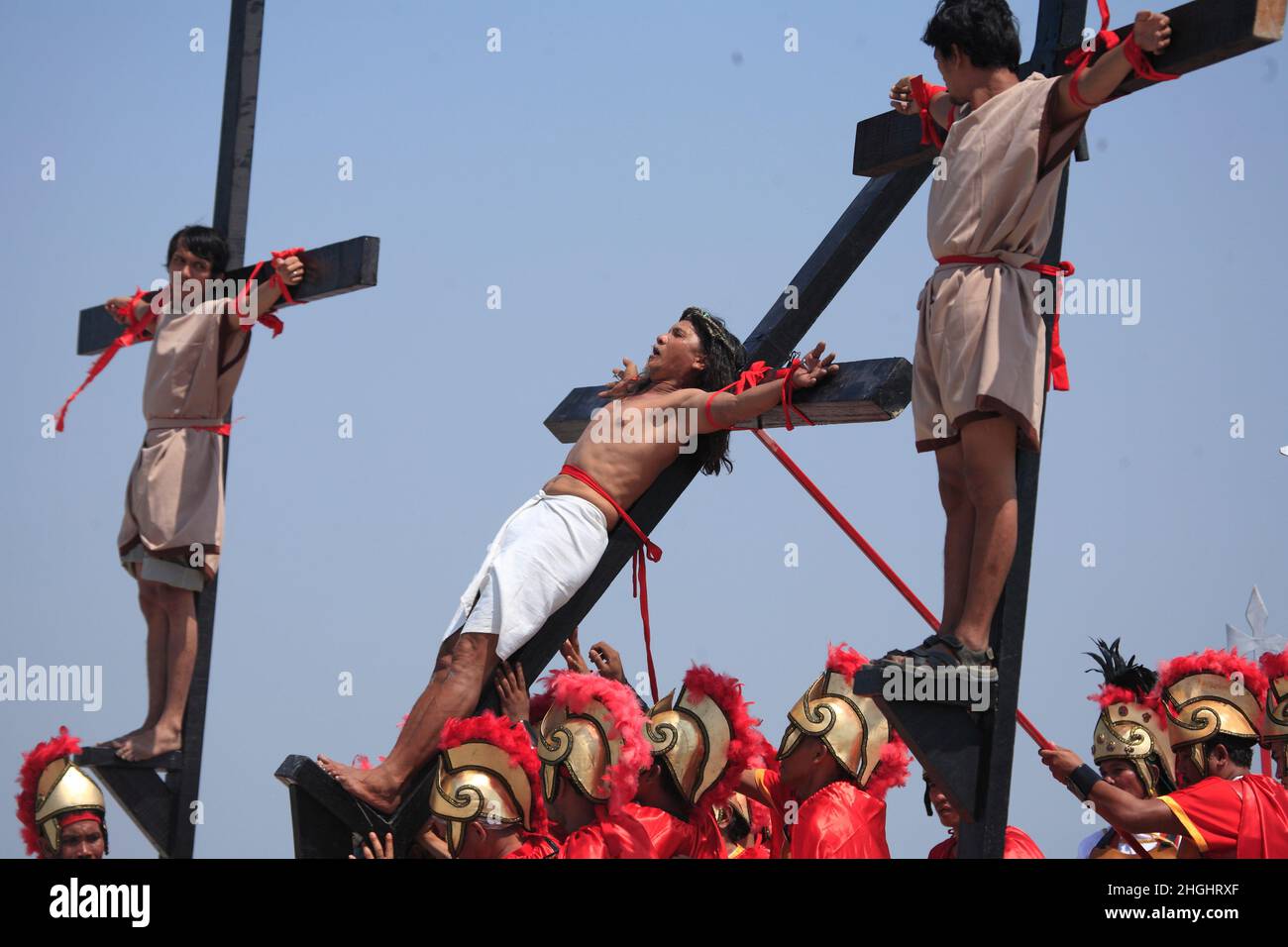 Crucifixion aux Philippines , San Pedro Cutud , San Fernando Banque D'Images