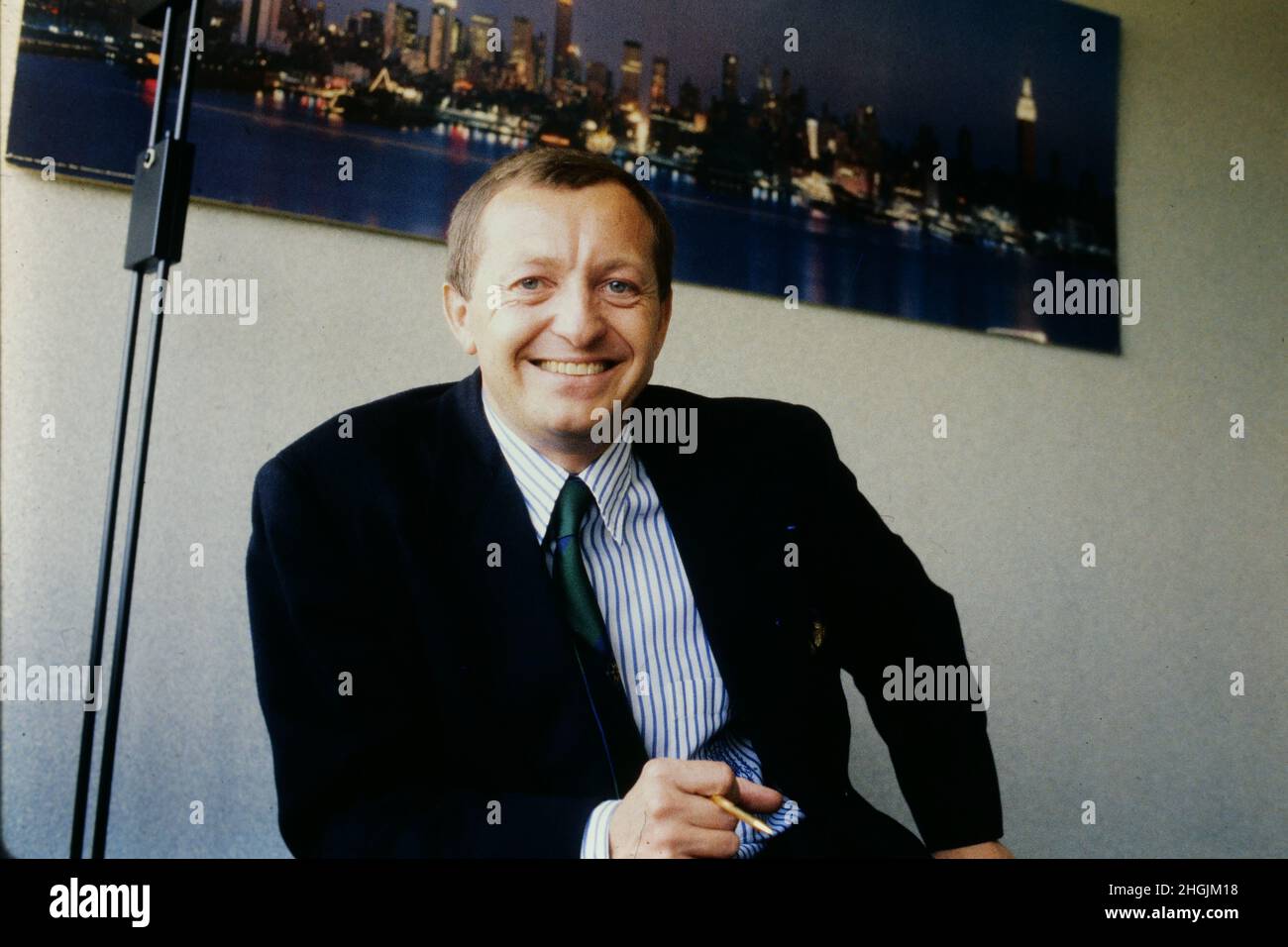 Archives 80ies : Jean-Michel Aulas, Président de la compagnie CEGID et du club de football Olympique Lyonnais, Lyon, France Banque D'Images