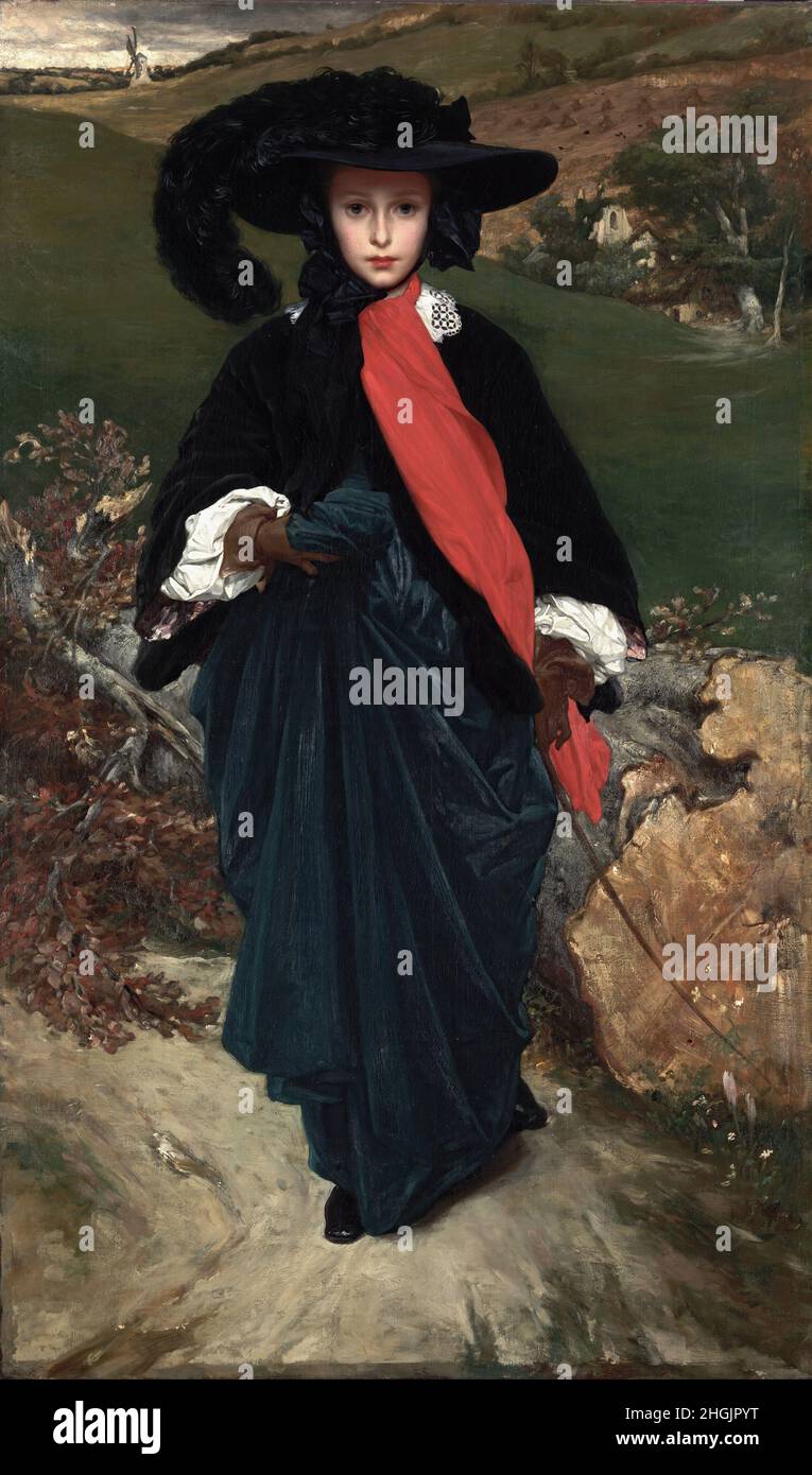 Portrait de May Sartoris - 1860c.- huile sur toile 152,1 x 90,2 cm - Leighton Frederic Banque D'Images