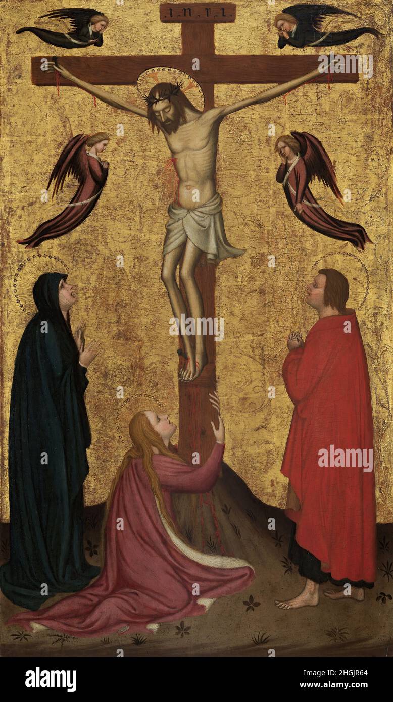 La Crucifixion - 1400c.- tempera e fondo oro su tavola 86 x 52,4 cm - Da Verona Stefano Banque D'Images