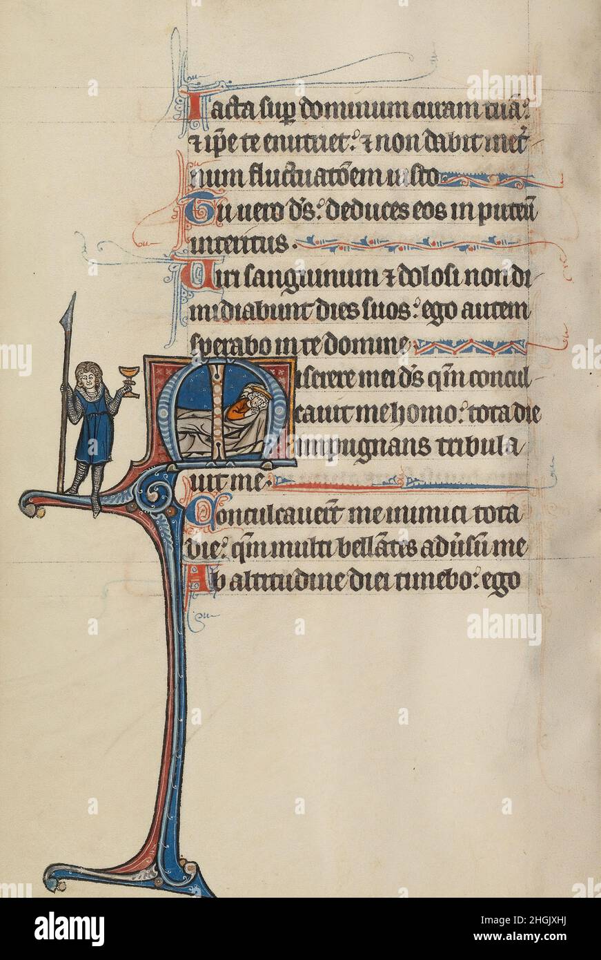 Master franco-flamande, Bute (actif vers 1260 - 1290) - Premier M- David's Vol de la lance et le calice Banque D'Images