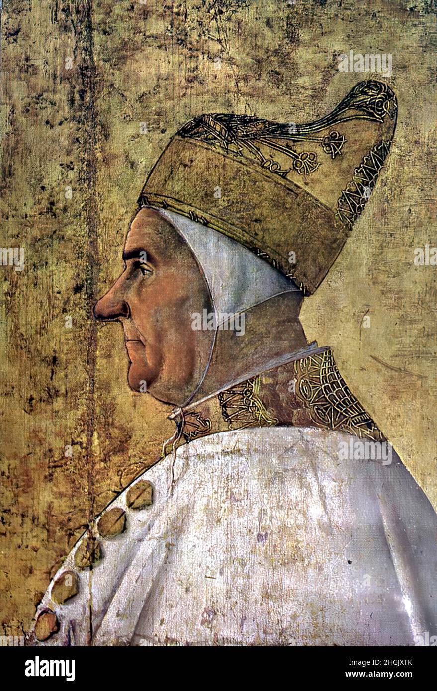 Ritratto del Doge Giovanni Mocenigo - 1432c.- tempera su tavola 62,5 x 45,5 cm - Bellini Gentile Banque D'Images