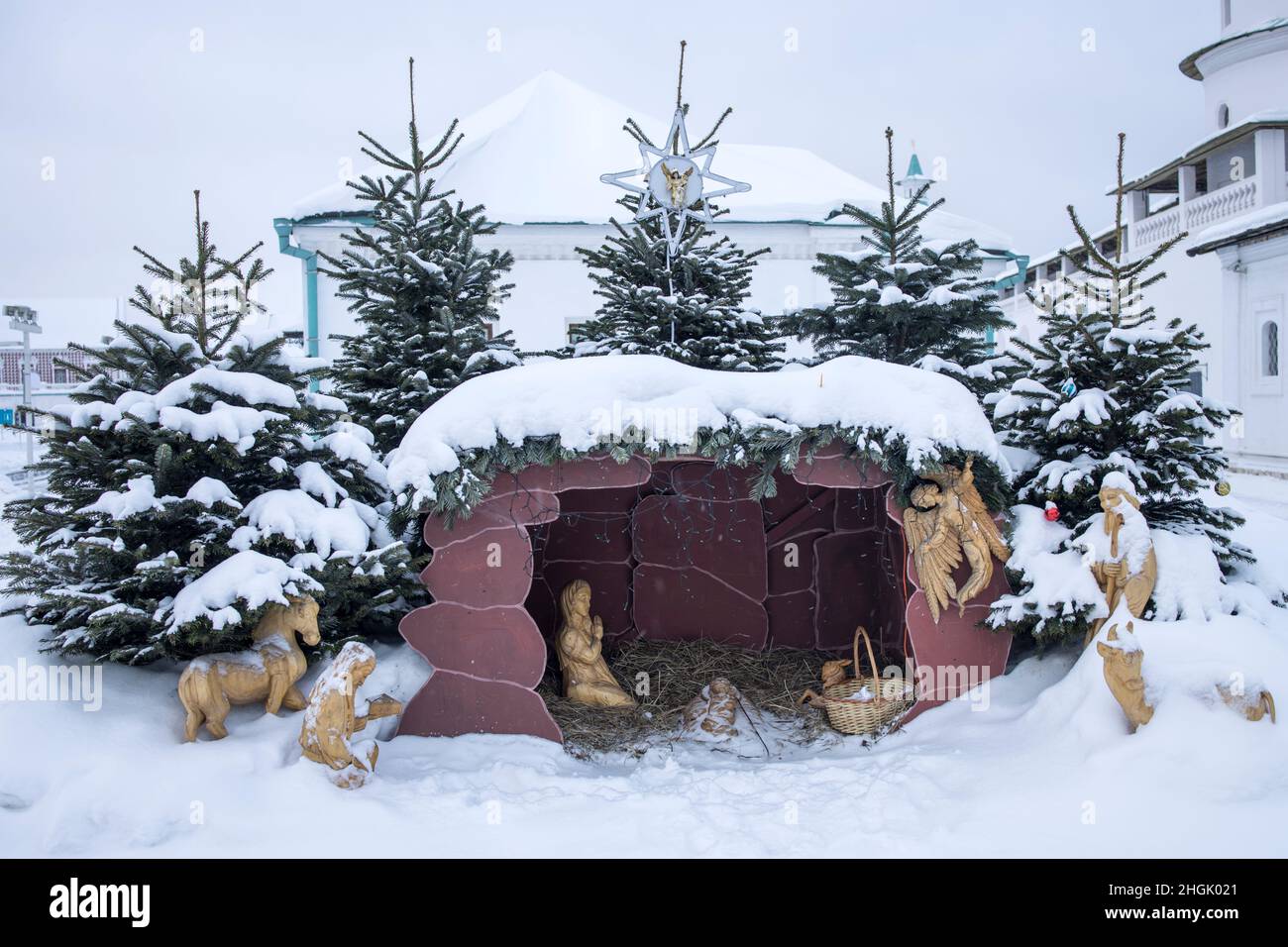 ISTRA, RUSSIE - le 16 janvier 2022, la cathédrale de Résurrection du monastère de la Nouvelle Jérusalem a été construite selon le prototype - l'Église du Saint Banque D'Images