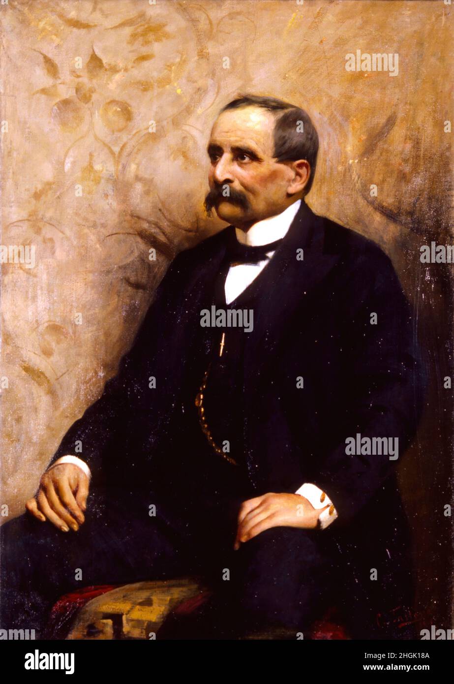 Ritratto del Conte Aldo Annoni - 1901 - huile sur toile 85 x 122 cm - Tallone Cesare Banque D'Images