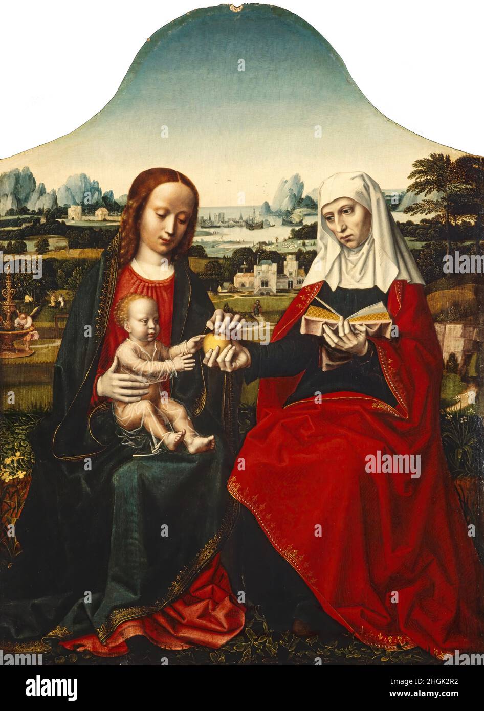 La Vierge à l'enfant avec Sainte Anne - 1625 30 - huile sur bois 80,7 x 59,1 cm - Benzone Ambrogio - Ambrosius Benson - Banque D'Images