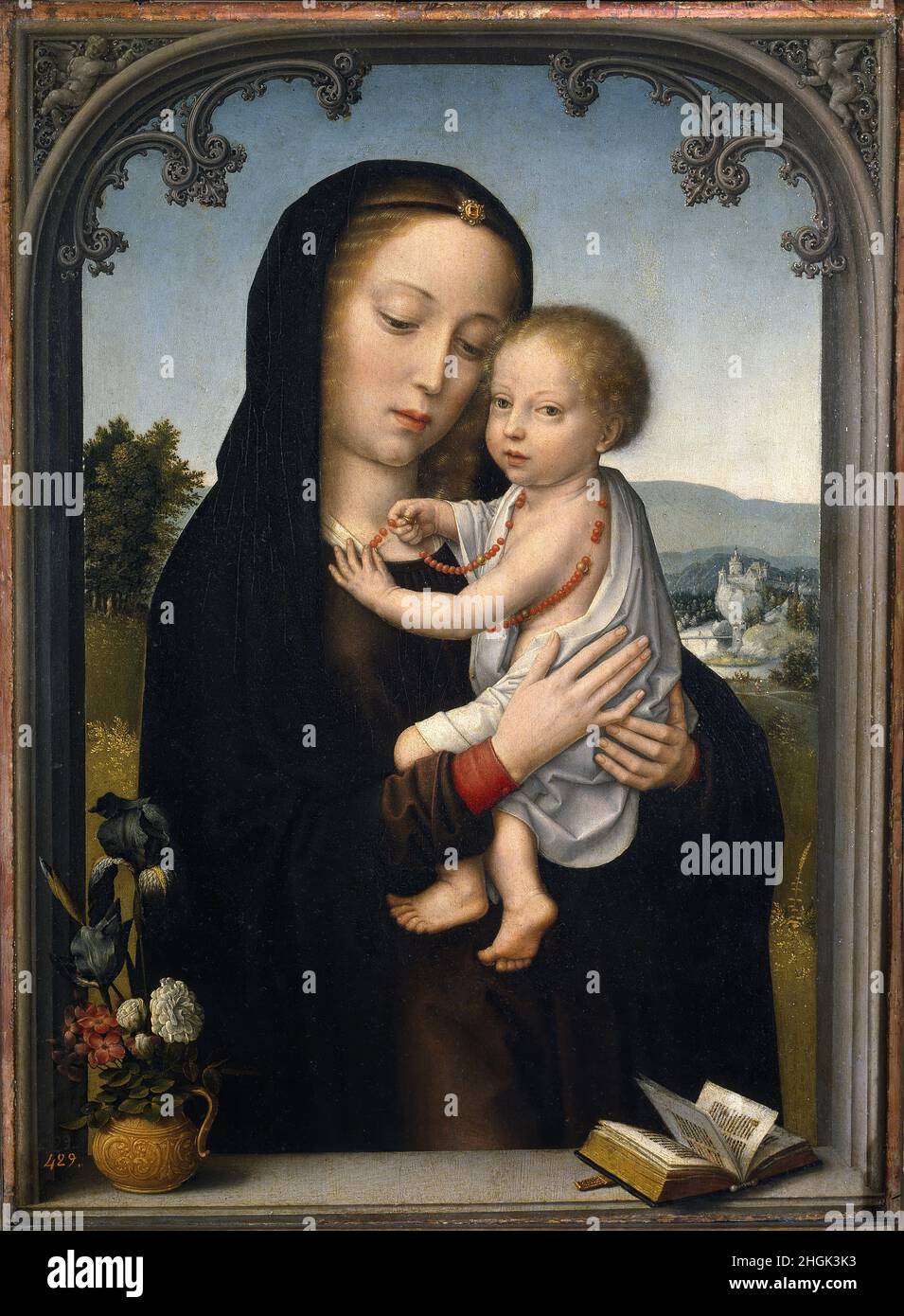 La Vierge et l'enfant - 1520c.- huile sur bois 45 x 34 cm - David Gerard Banque D'Images