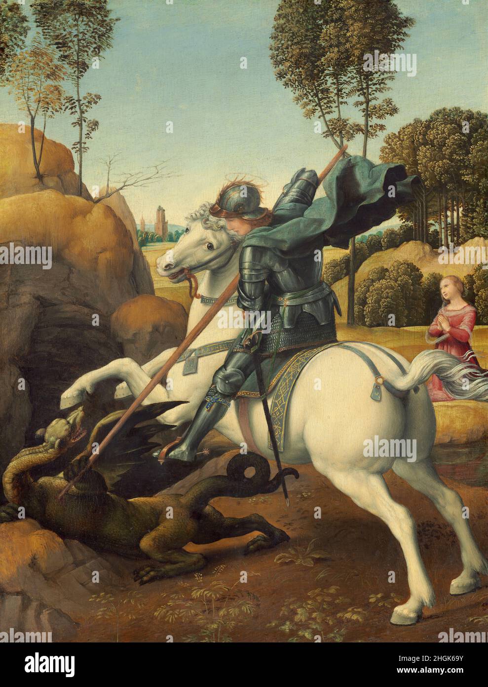 Raphaël - Saint George et le Dragon Banque D'Images