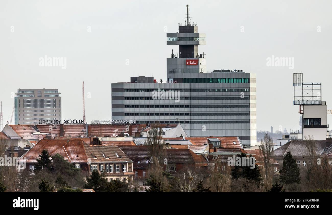 Berlin, Allemagne.20th janvier 2022.Vue sur le centre de télévision RBB (anciennement le centre de télévision SFB).Credit: Hannibal Hanschke/dpa/Alay Live News Banque D'Images