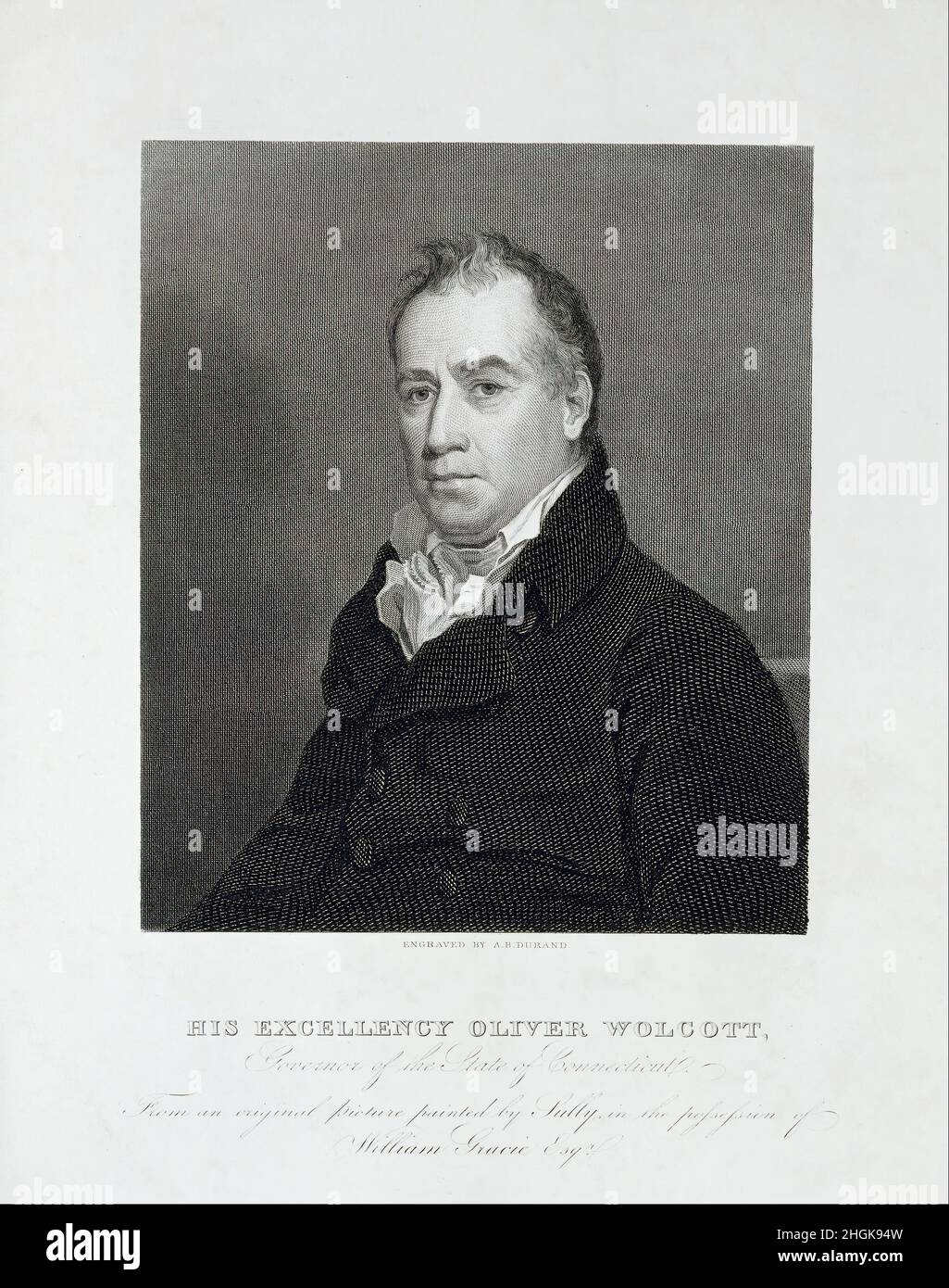Asher Brown Durand - son Excellence Oliver Wolcott, Gouverneur de l'État de Connecticutin Banque D'Images