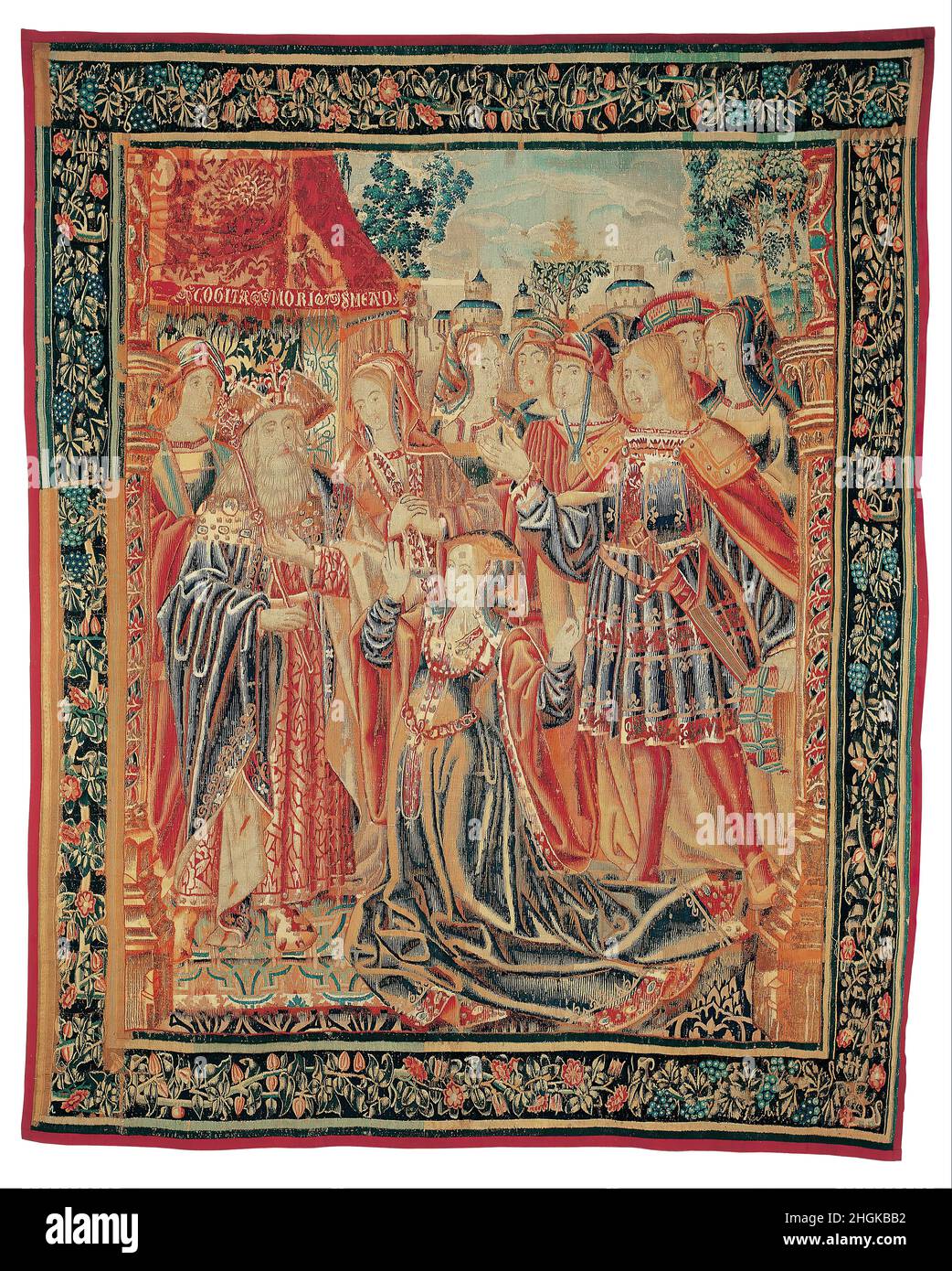 Manufacture de Bruxelles - l'histoire de Troy. Cassandra intercedes avant Priam pour obtenir un pardon pour Paris Banque D'Images