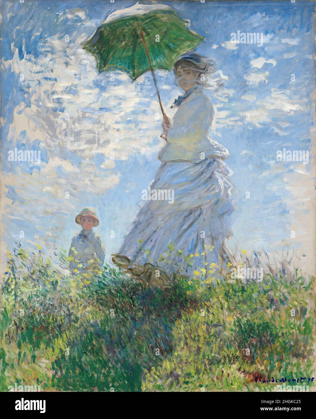 Femme avec parasol - Madame Monet et son fils - 1875 - huile sur toile 100 x 81 cm - Monet Claude Banque D'Images
