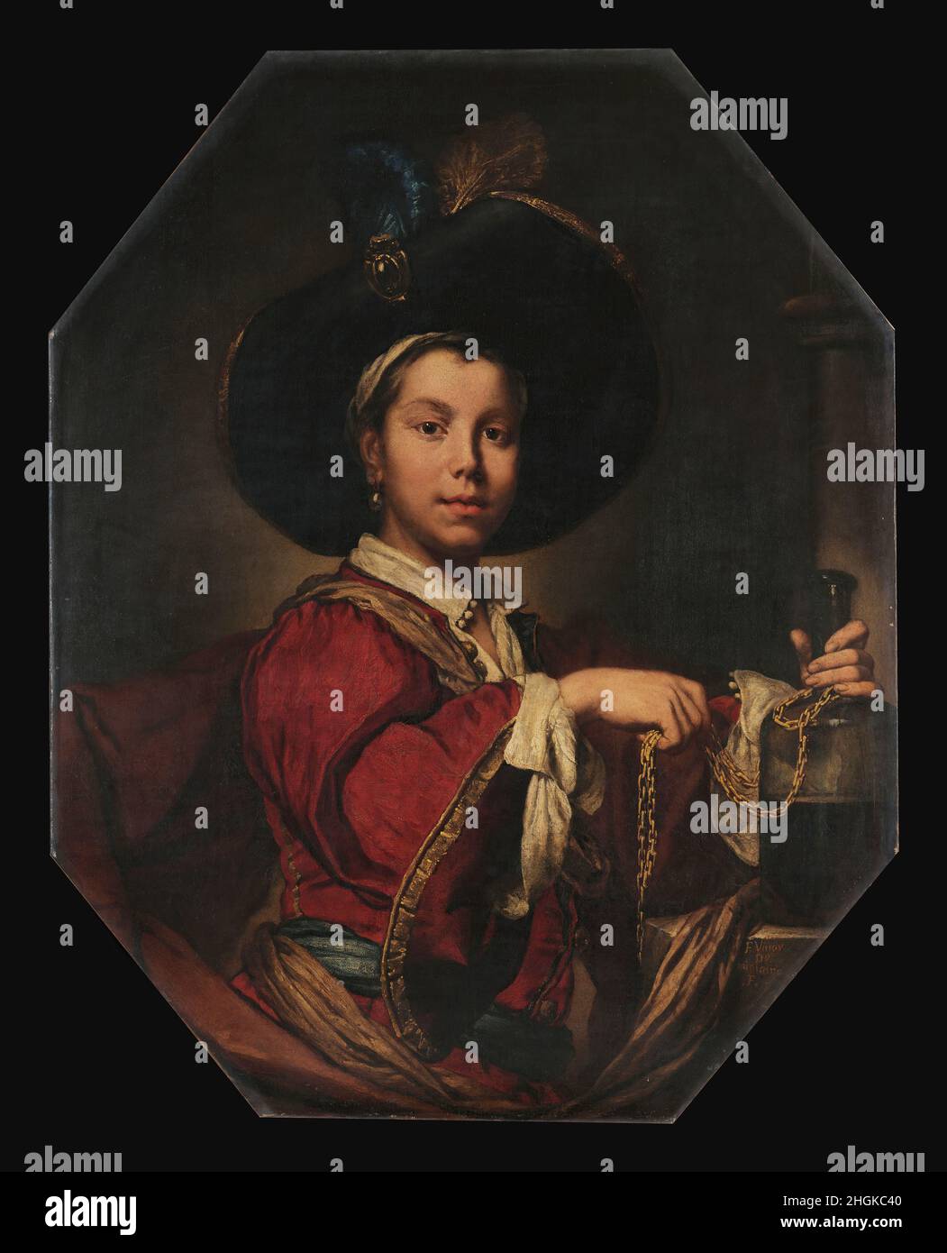 Ritratto di giovane detto l'Allegrezza - 1710 20 - huile sur toile 112 x 89 cm - Ghislandi Vittore - FRA Galgario - Banque D'Images